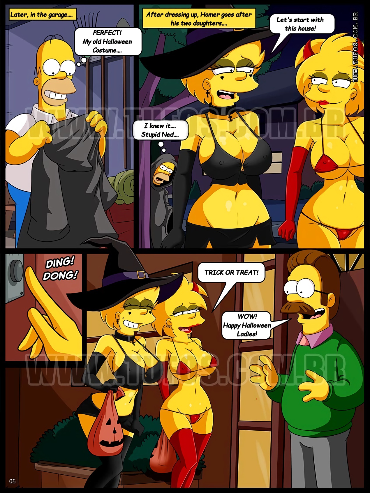 The simpsons in halloween tufos porn comic