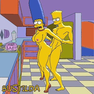 Bart and Marge Simpson celebrating his 18th birthday