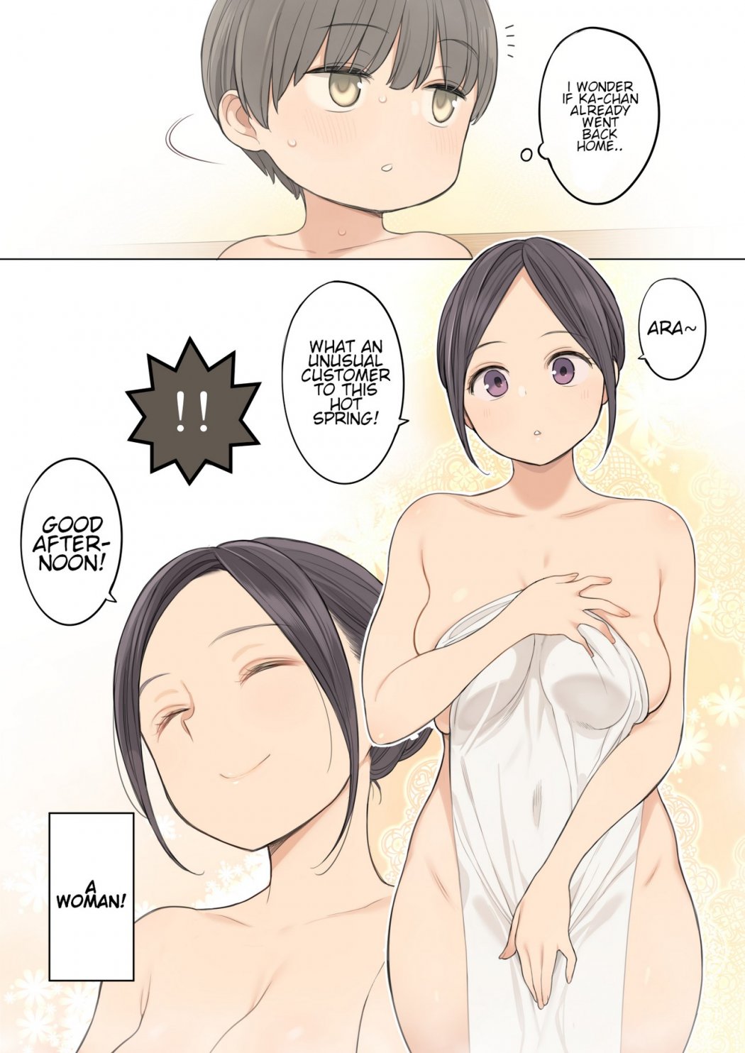 Story of how I came a lot with an older oneesan at the mixed hot spring bath