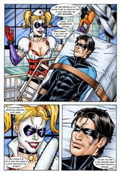 Batman and Nightwing discipline Harley Quinn