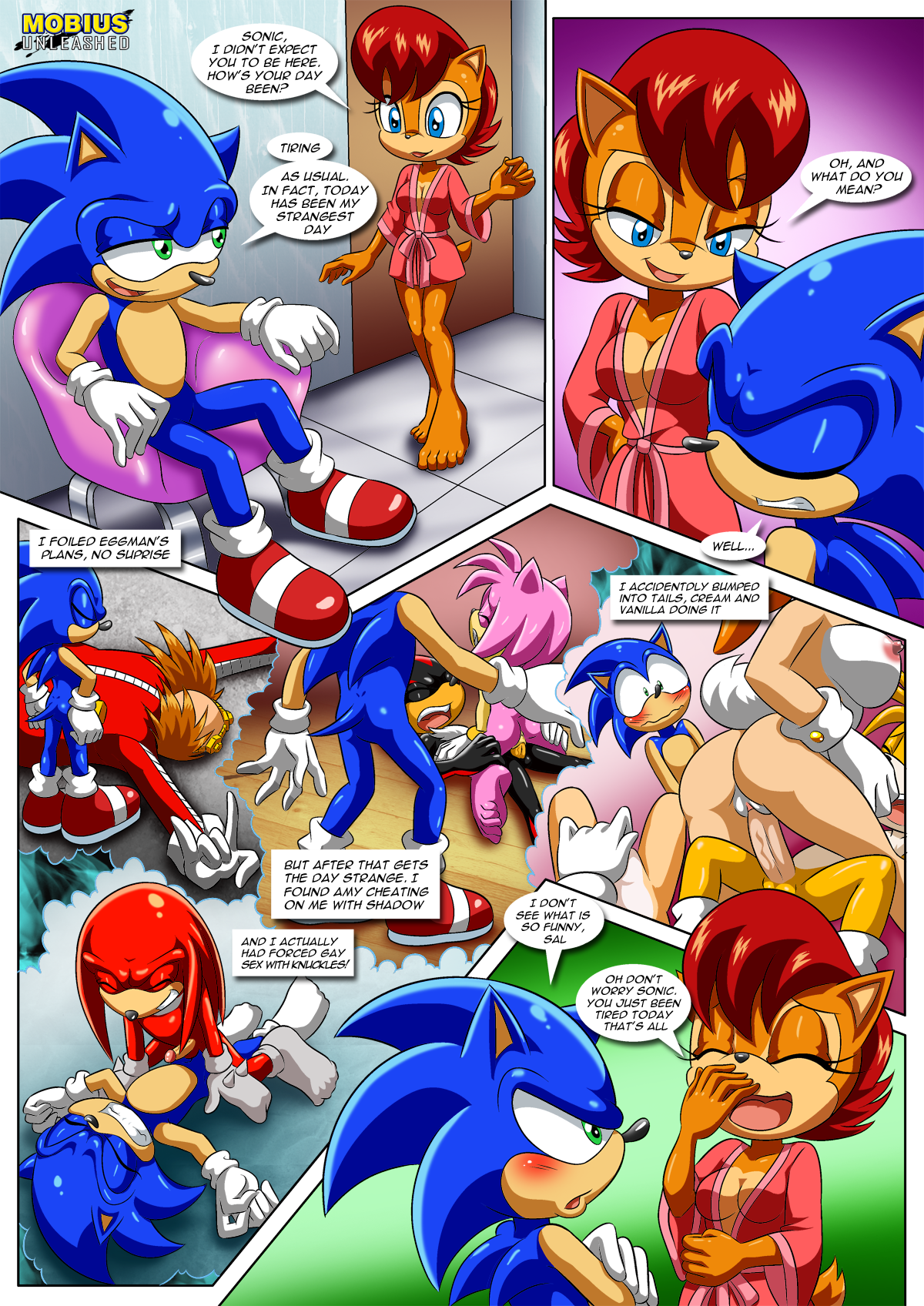 Sonic Bisexual Sex - Relaxation After a Tiring Day - Sonic porn comic