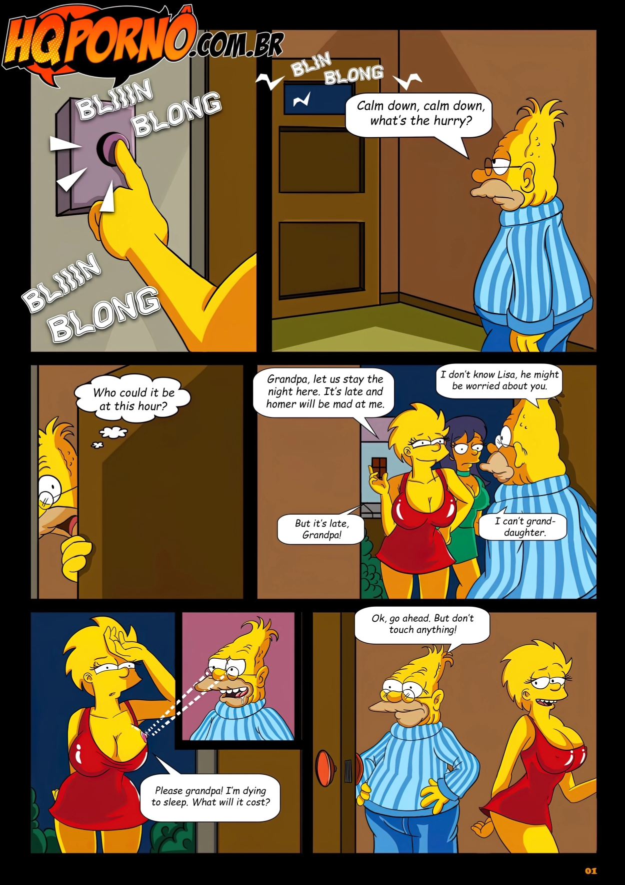 Simpsons Porn Shit - OS Simpsons - Sleepover At Grandpa's House - english