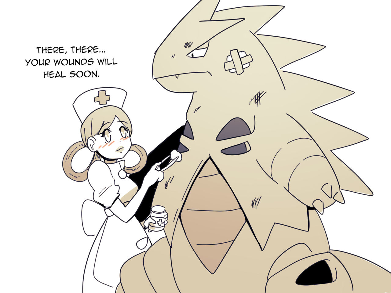 Nurse Joy x Tyranitar (Pokemon) porn comic