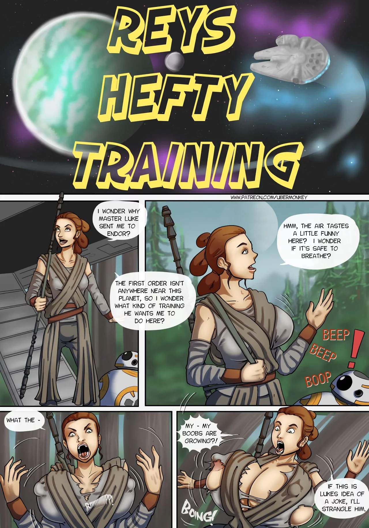 UberMonkey Rey's Hefty Training (Star Wars) porn comic