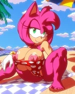 Amy rose and tails the fox at the beach than Teasing him but now he Finally got what he wants.  version tails