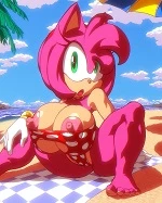 Amy rose and Fat mexican Dressing as sonic the hedgehog  version 2 Mexican