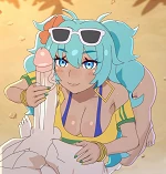 Hatsune Miku Brazilian woman sex on the beach